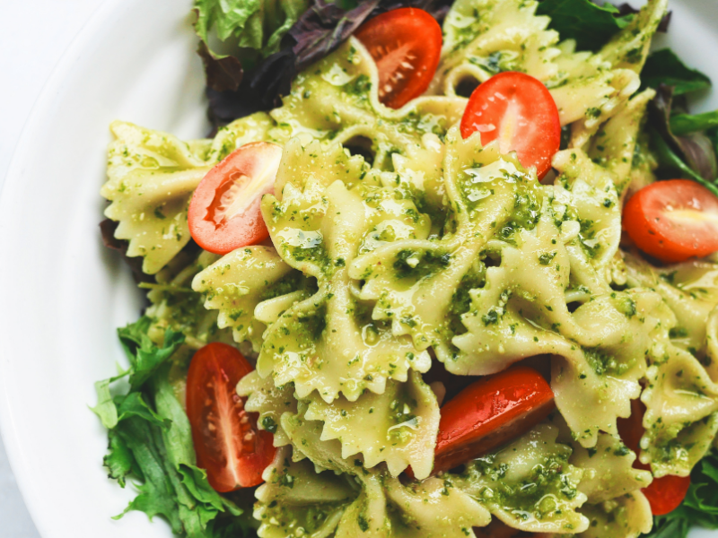 Pesto bowtie pasta salad