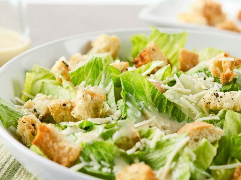 Caesar salad with homemade dressing