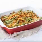 Classic green bean casserole topped with French Fried Onions
