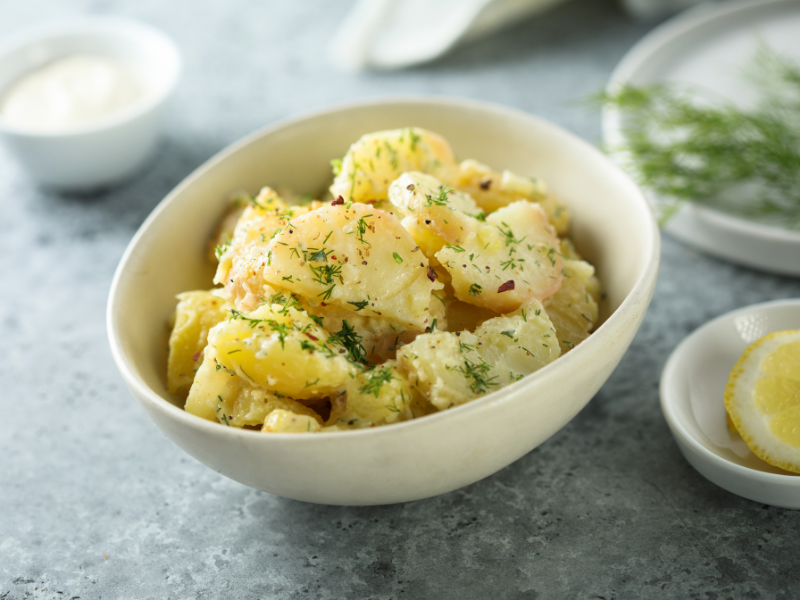 Classic potato salad with herbs