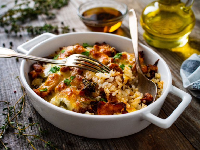 Creamy chicken mushroom rice