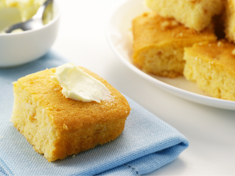 Homemade baked cornbread