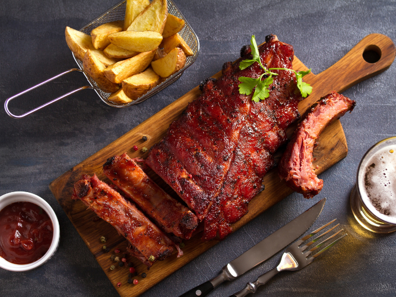 Oven baked pork loin back ribs