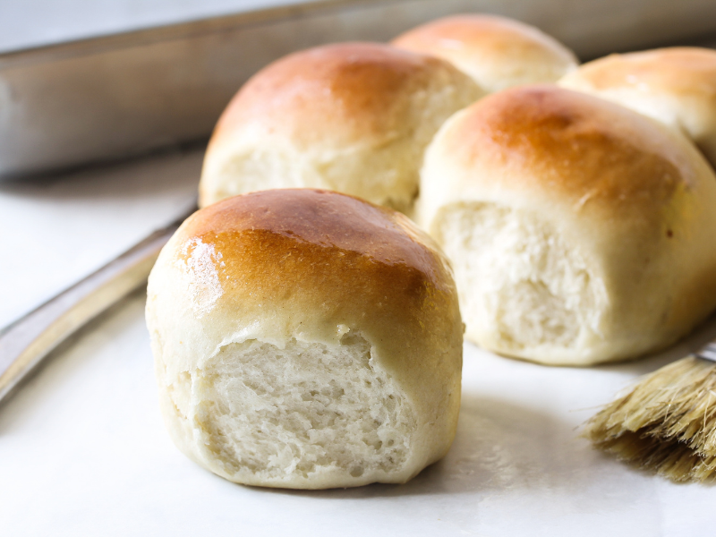 Homemade freshly baked Hawaiian soft dinner rolls