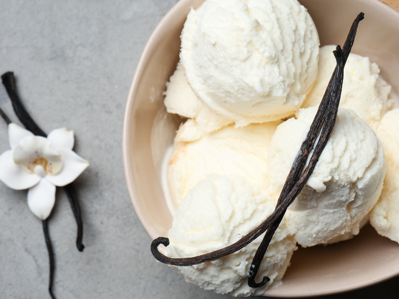 Vanilla bean ice cream dessert