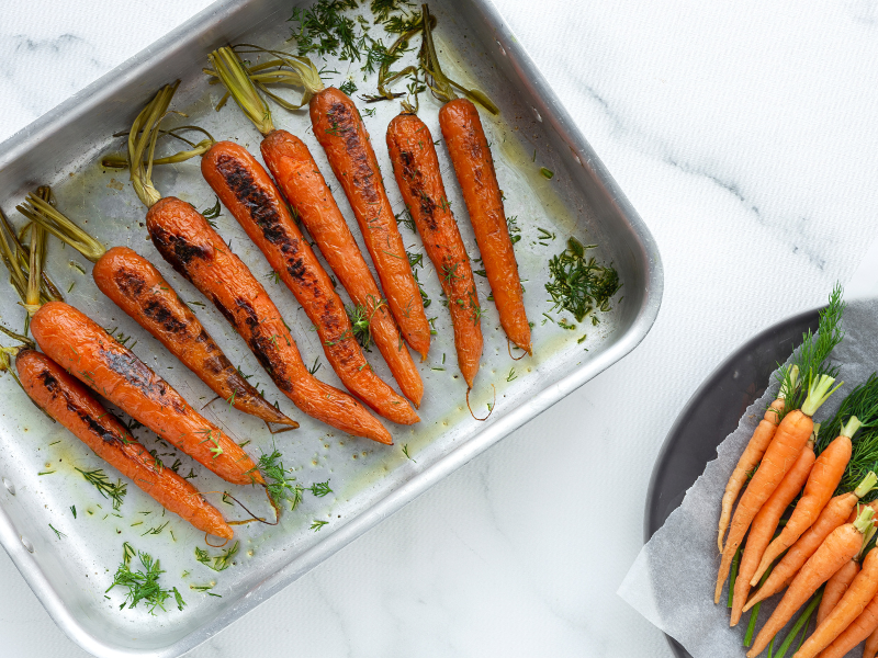 Honey roasted carrots with herbs