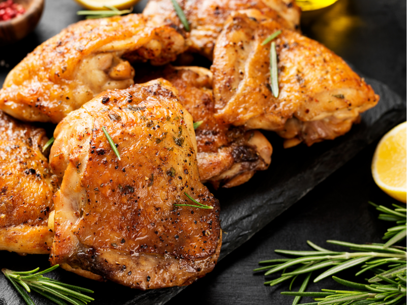 Grilling bone-in chicken thighs with marinade