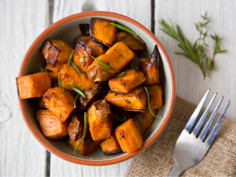 Oven-roasted sweet potatoes