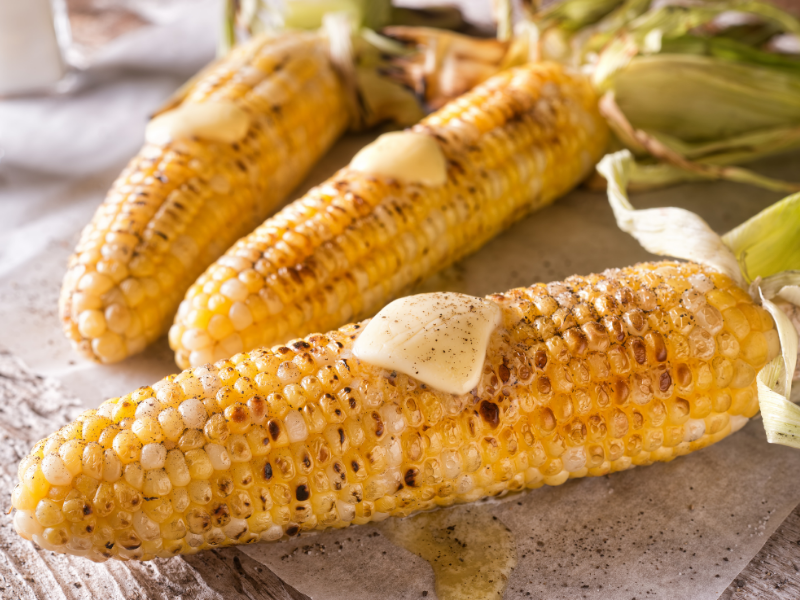 Grilled corn on the cob