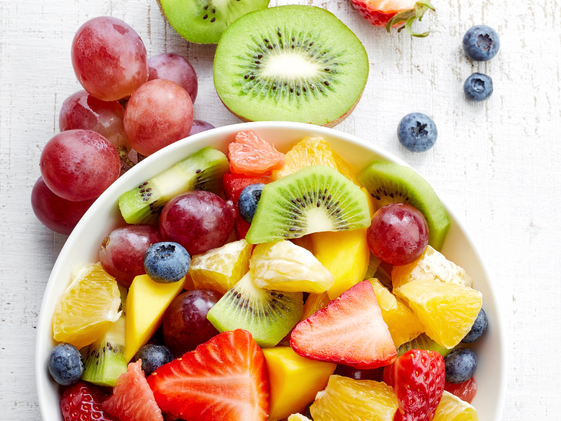 Fresh fruit salad with berries